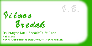 vilmos bredak business card